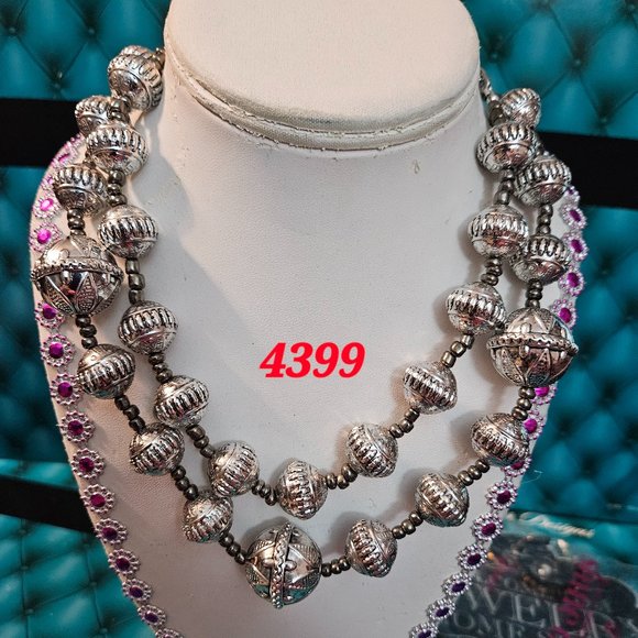 CHUNKY Silver Tone Ball Interchangeable Necklace - Picture 1 of 1